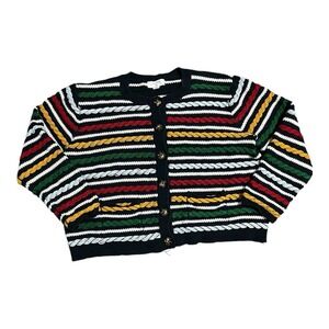 La Ligne  Target Striprd Cropped Cardigan Button Up size XL